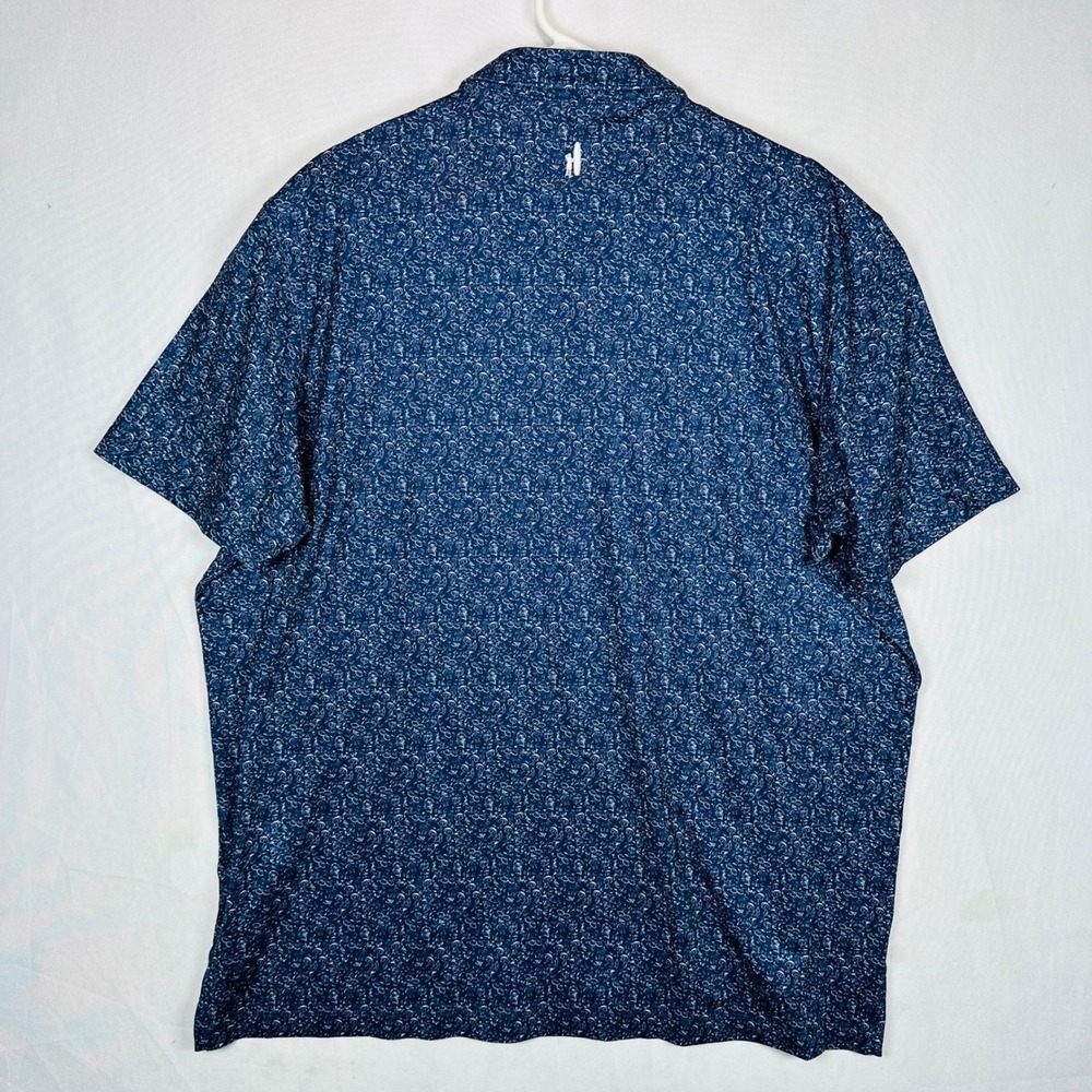 Johnnie-O Mens XL Golf Performance Polo Shirt Blue Beach Print Sun Protection 8 - Picture 3 of 10